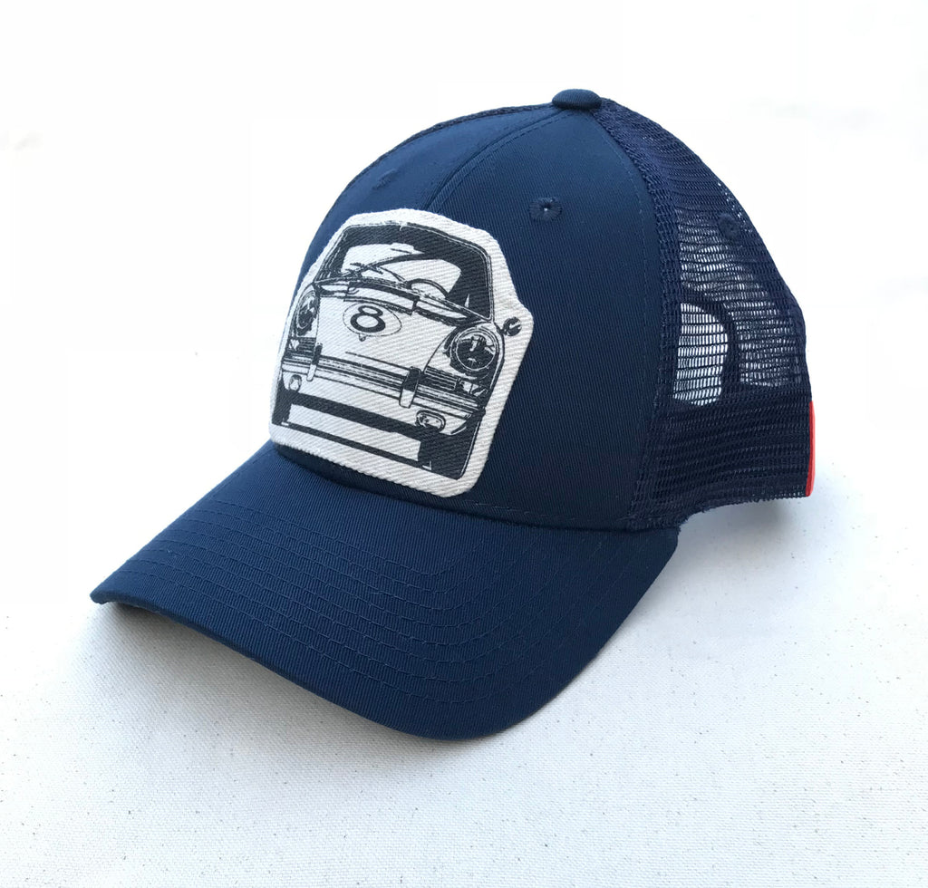 911Front trucker cap-black/white